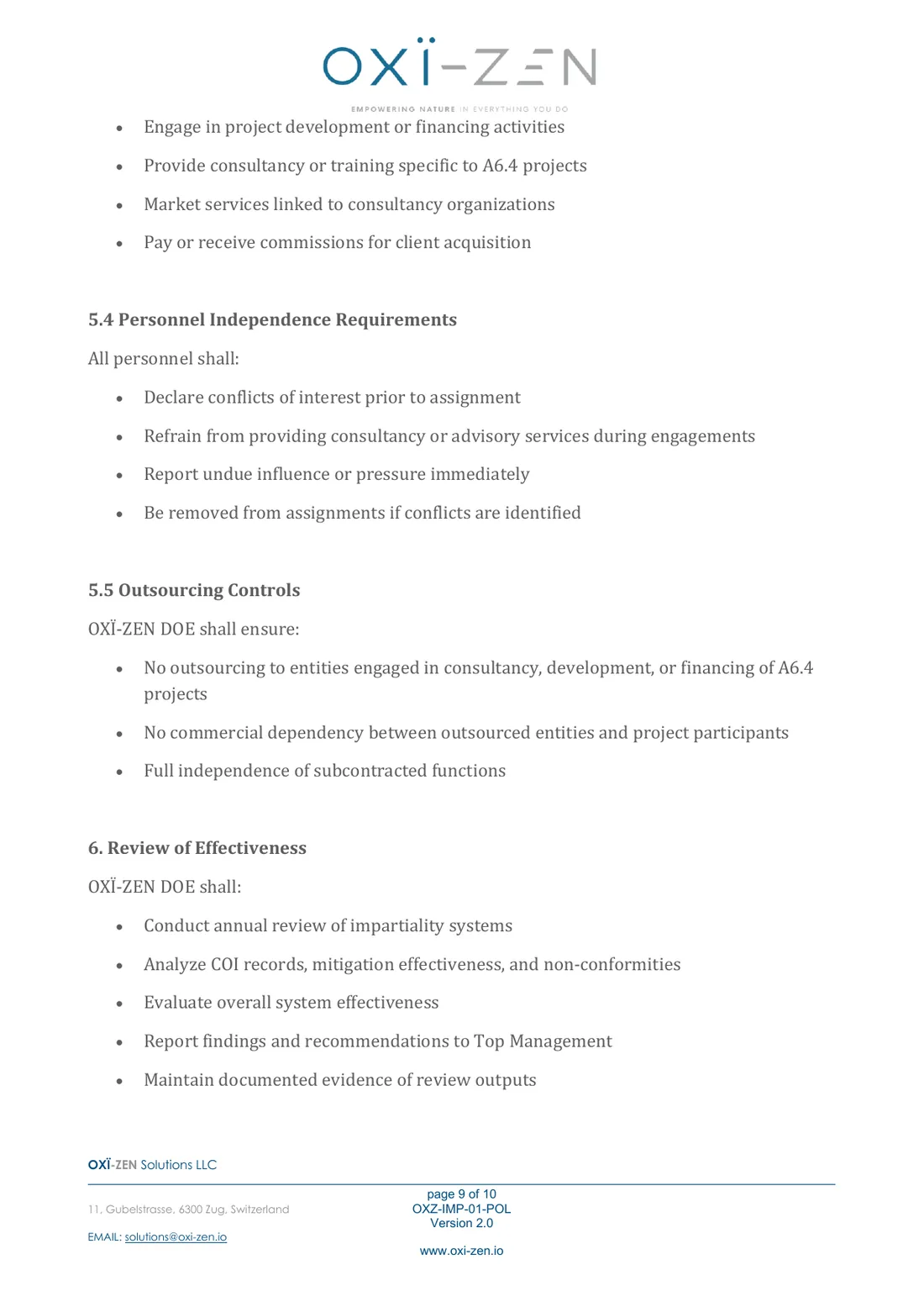 Safeguarding impartiality policy — page 9 of 10