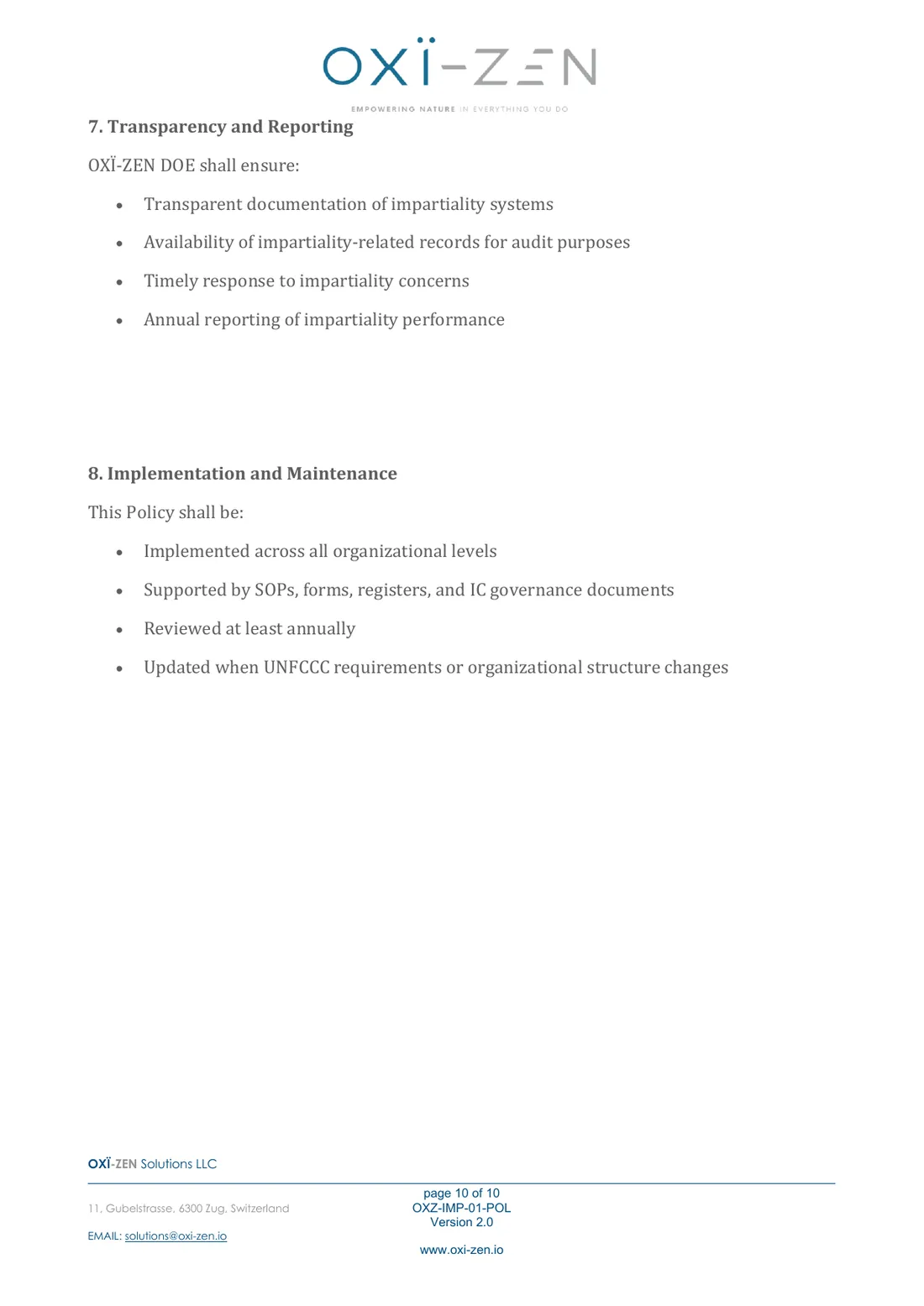 Safeguarding impartiality policy — page 10 of 10